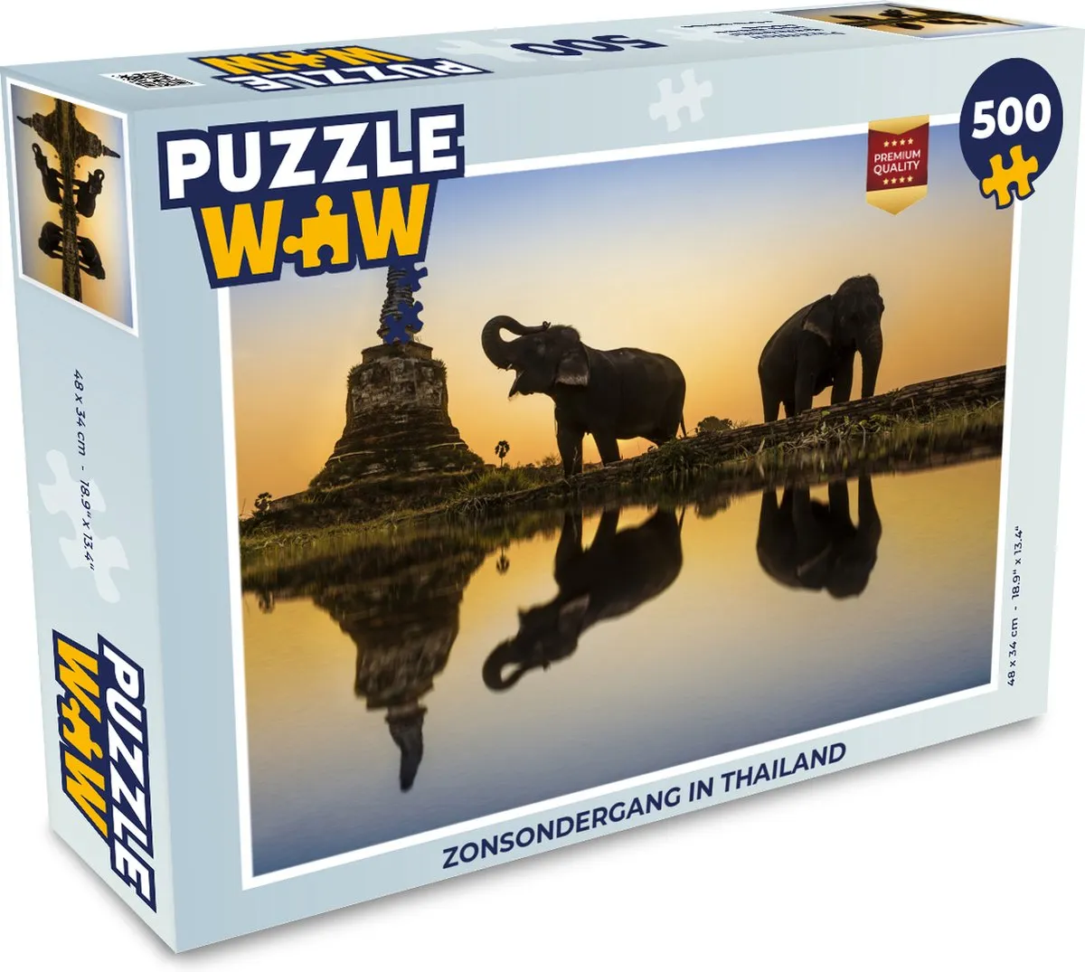 PuzzleWow Legpuzzel Zonsondergang in Thailand 500 Stuks