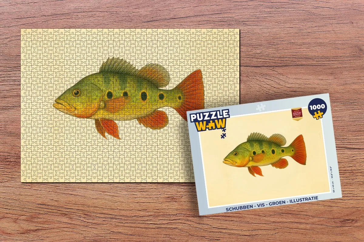 PuzzleWow Legpuzzel Vis - Groen 1000 Stuks