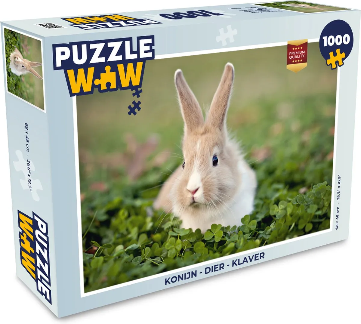 PuzzleWow Konijn Klaver Legpuzzel 1000 Stuks