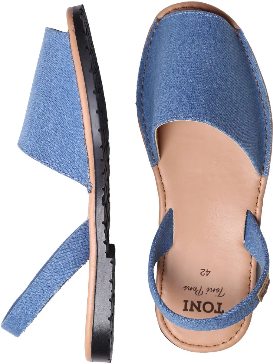 Denim sandalen voor heren met leren binnenzool