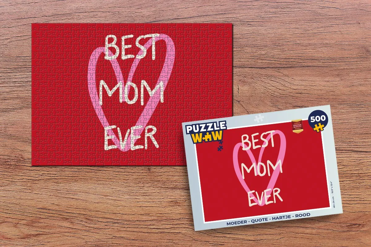 PuzzleWow Moeder Quote Legpuzzel 500 Stuks - Rood