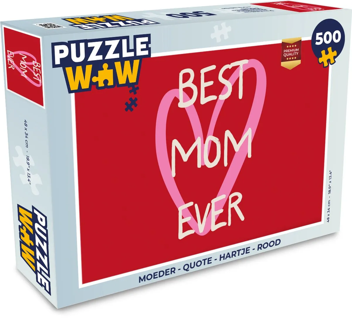 PuzzleWow Moeder Quote Legpuzzel 500 Stuks - Rood