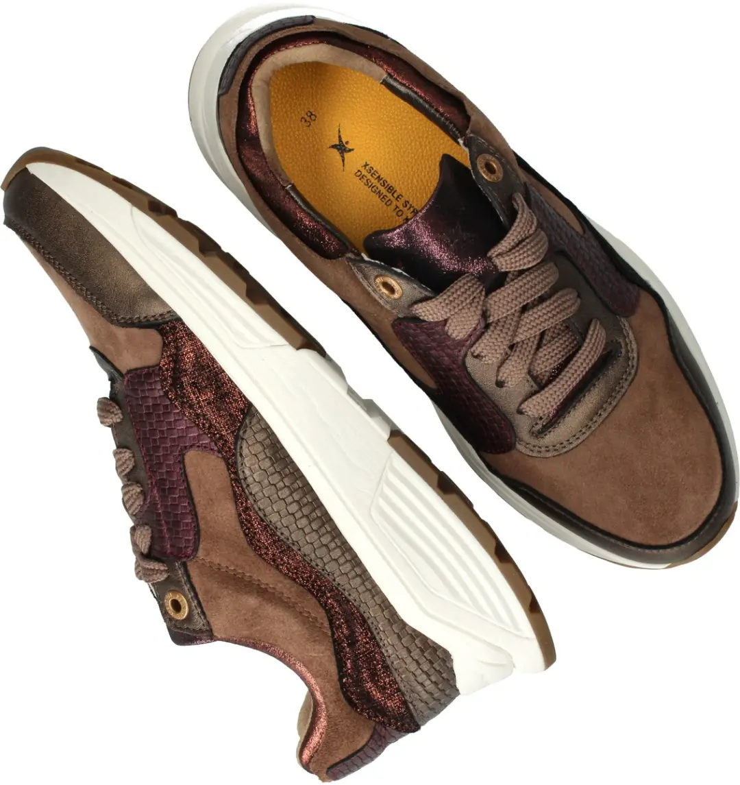 Xsensible Golden Gate Lady Sneakers - Dames - Bruin - Maat 40