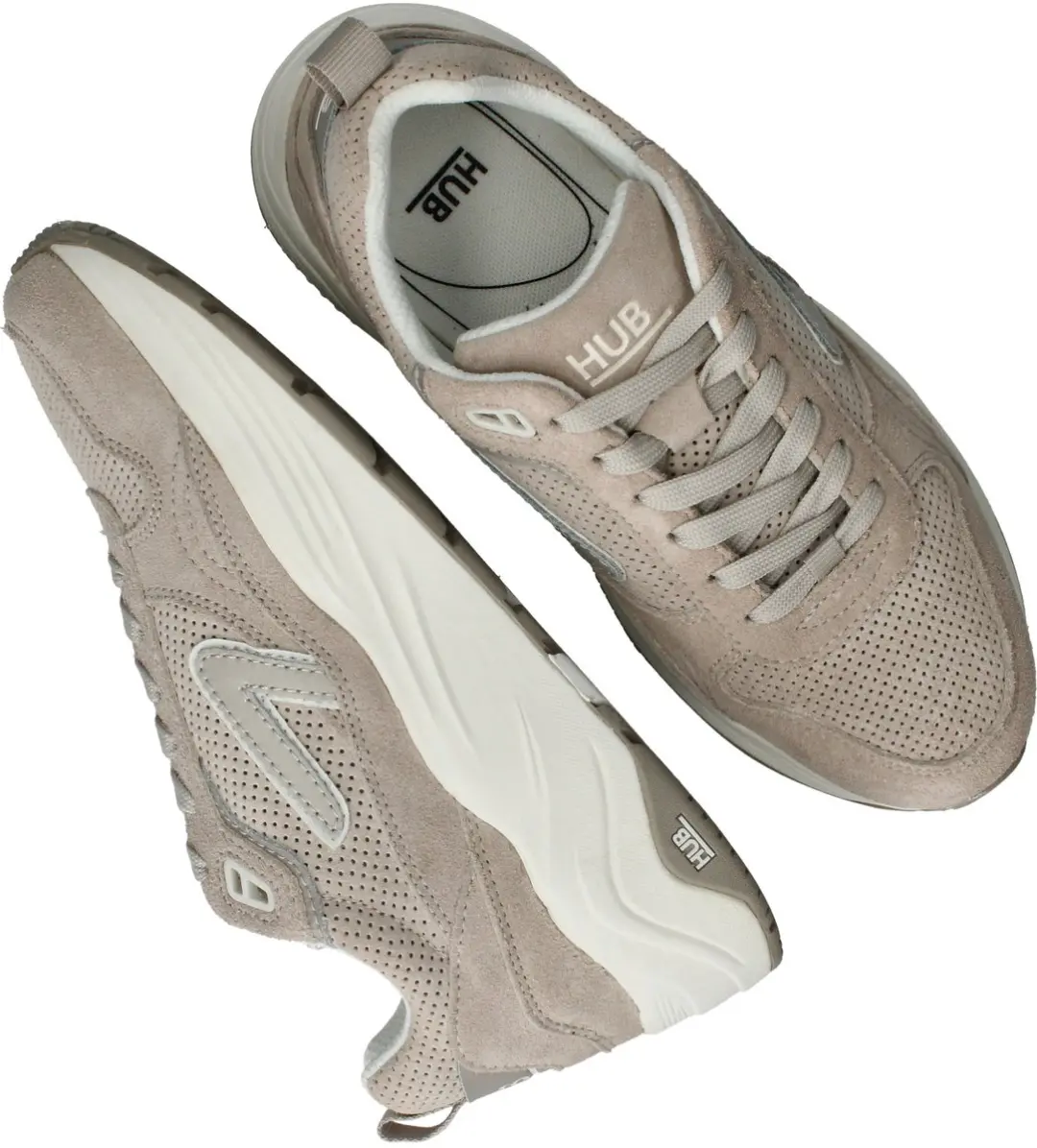 HUB Glide S40 Sneakers Dames - Lichtbruin/Wit - afbeelding 6 van 6
