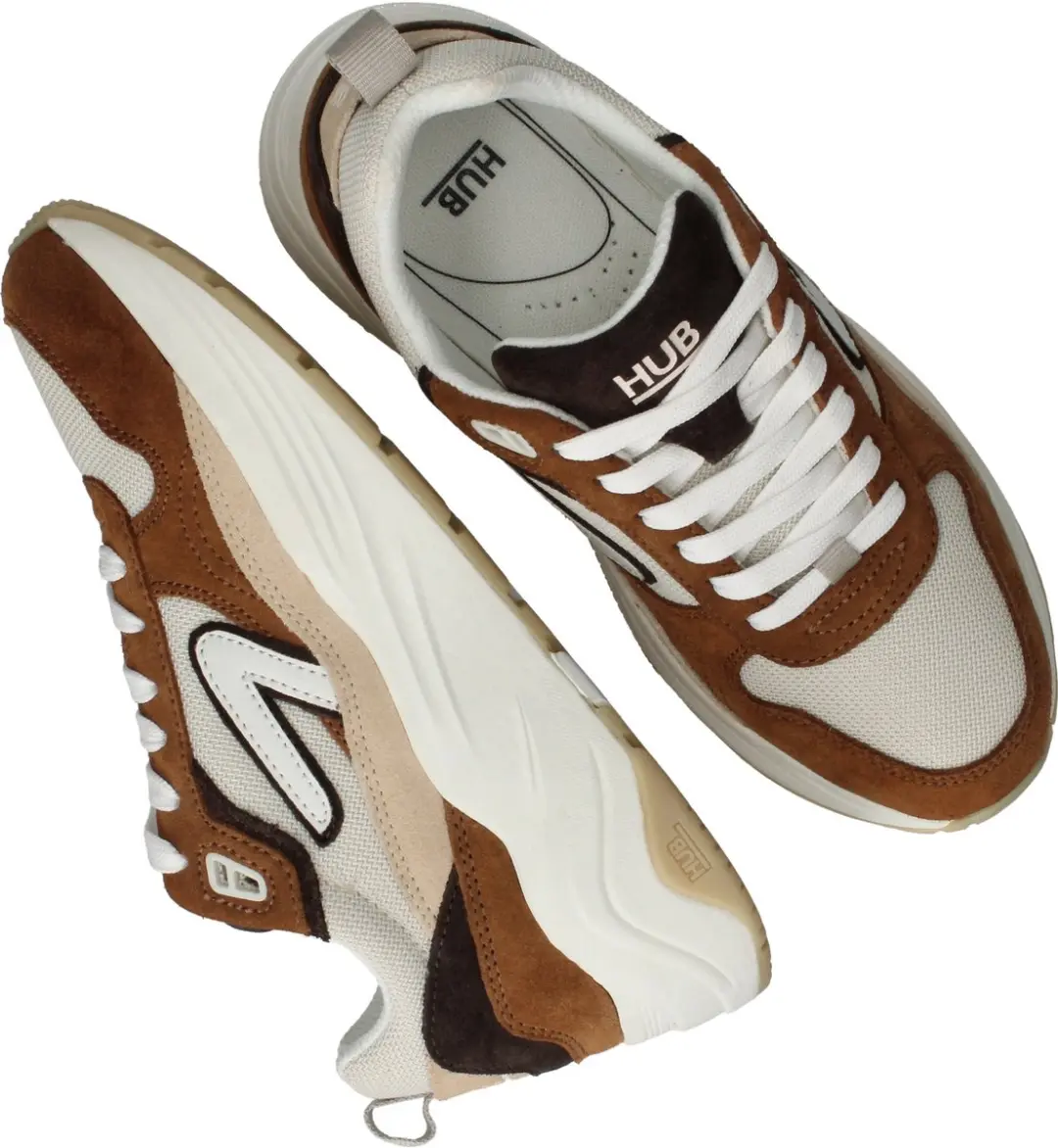 Hub Glide Sneakers - Light Beige/Off White/Cognac - 41 - afbeelding 6 van 6