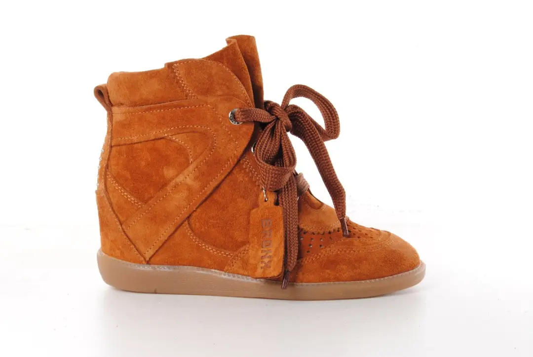 Bronx dames sneaker sleehak Jae-yy suede naturel