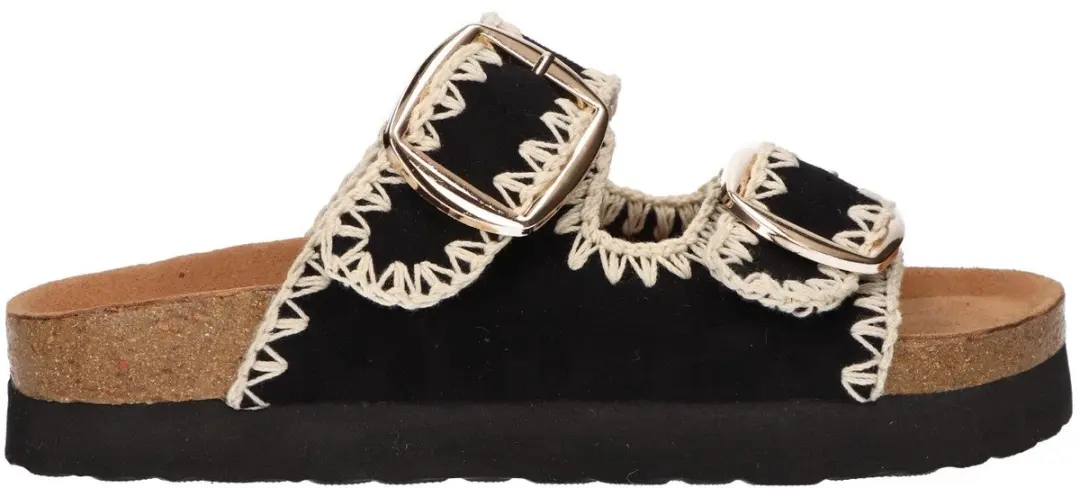 La Strada Slipper Zwart Textiel