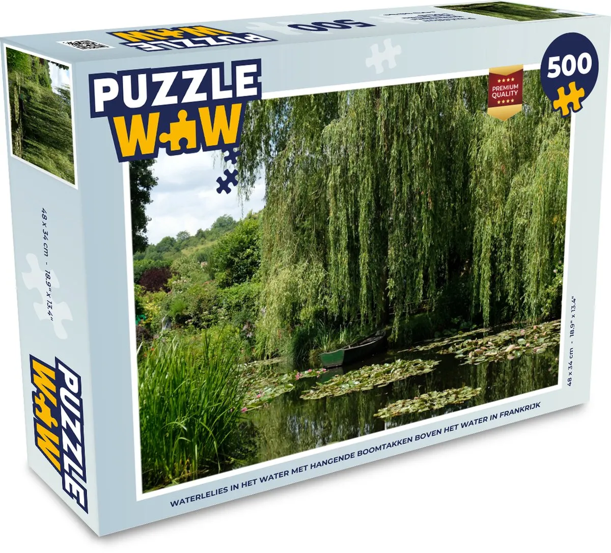 PuzzleWow Waterlelies in Frankrijk Legpuzzel 500 Stuks - Multicolor
