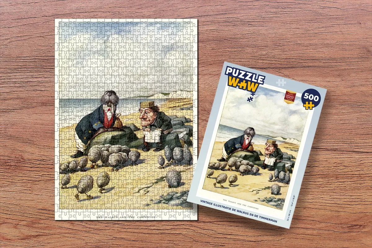 PuzzleWow Vintage Illustratie Walrus & Timmerman Legpuzzel 500 Stuks - Multicolor