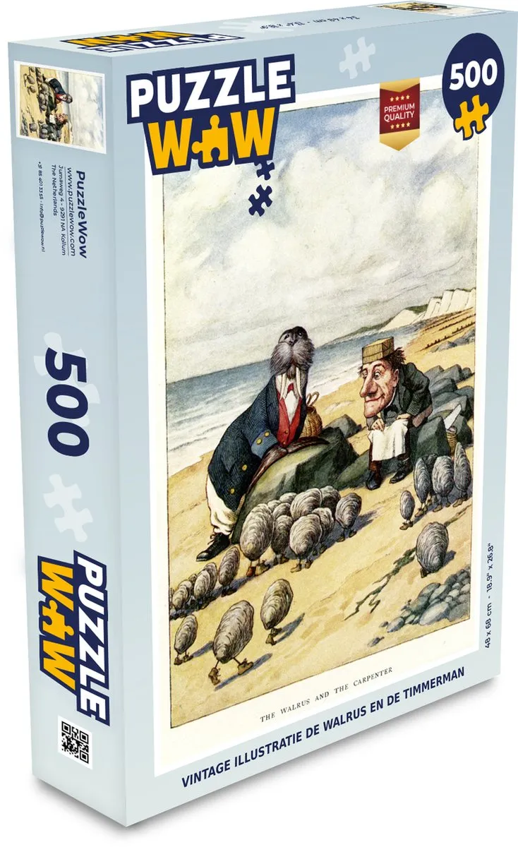 PuzzleWow Vintage Illustratie Walrus & Timmerman Legpuzzel 500 Stuks