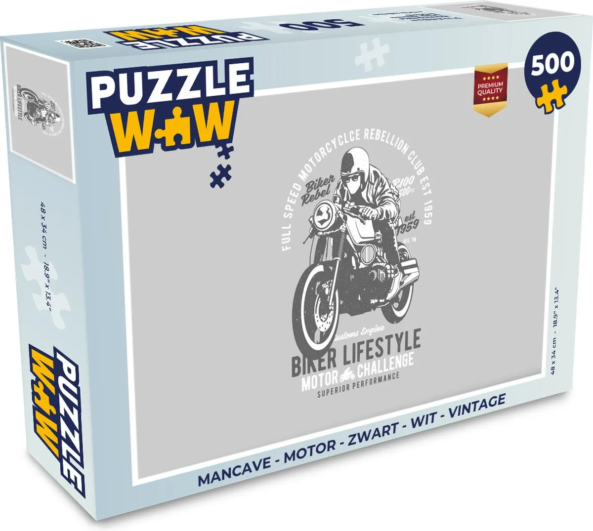 PuzzleWow Mancave Motor Legpuzzel 500 Stuks