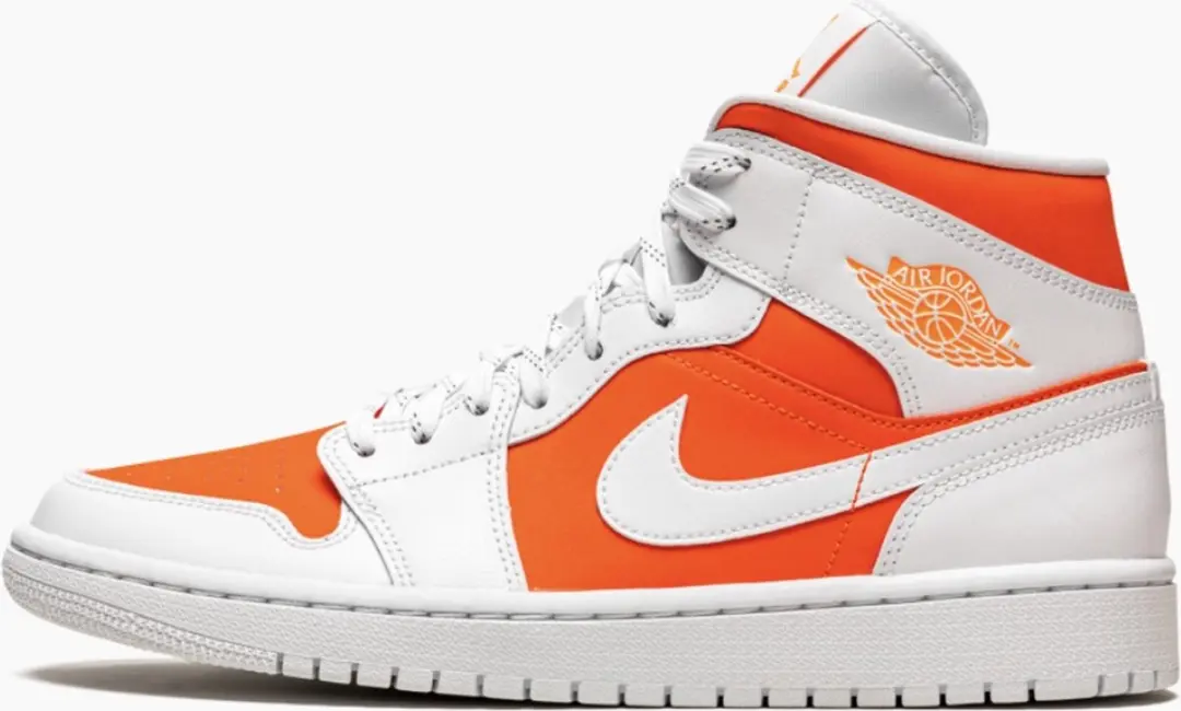 Nike WMNS Air Jordan 1 Mid SE, Bright Citrus, White, CZ0774 800, EUR 42