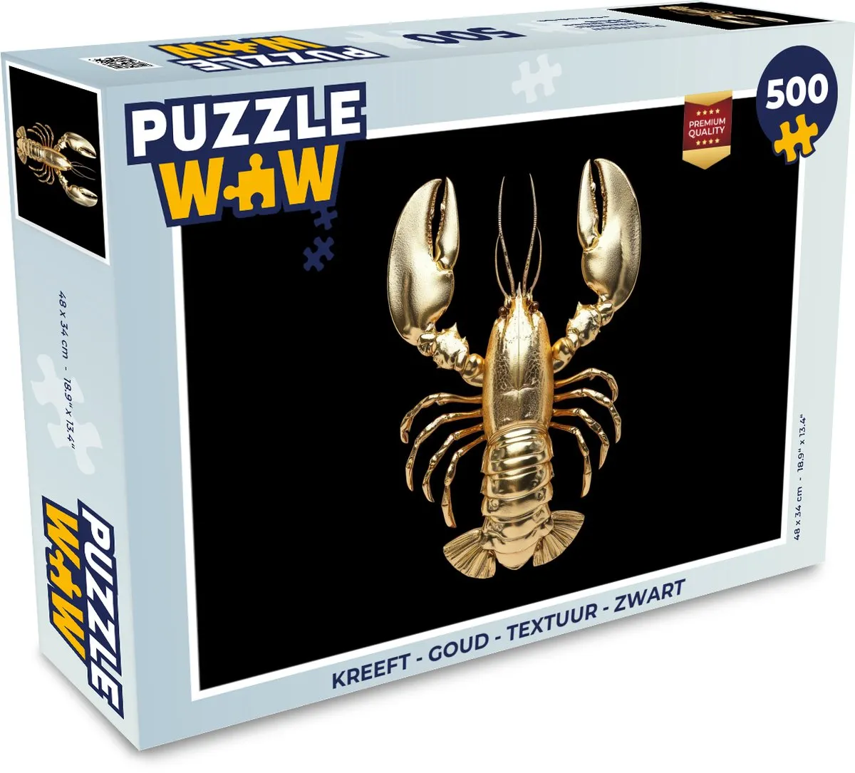 PuzzleWow Kreeft Puzzel 500 Stuks - Goud/Zwart