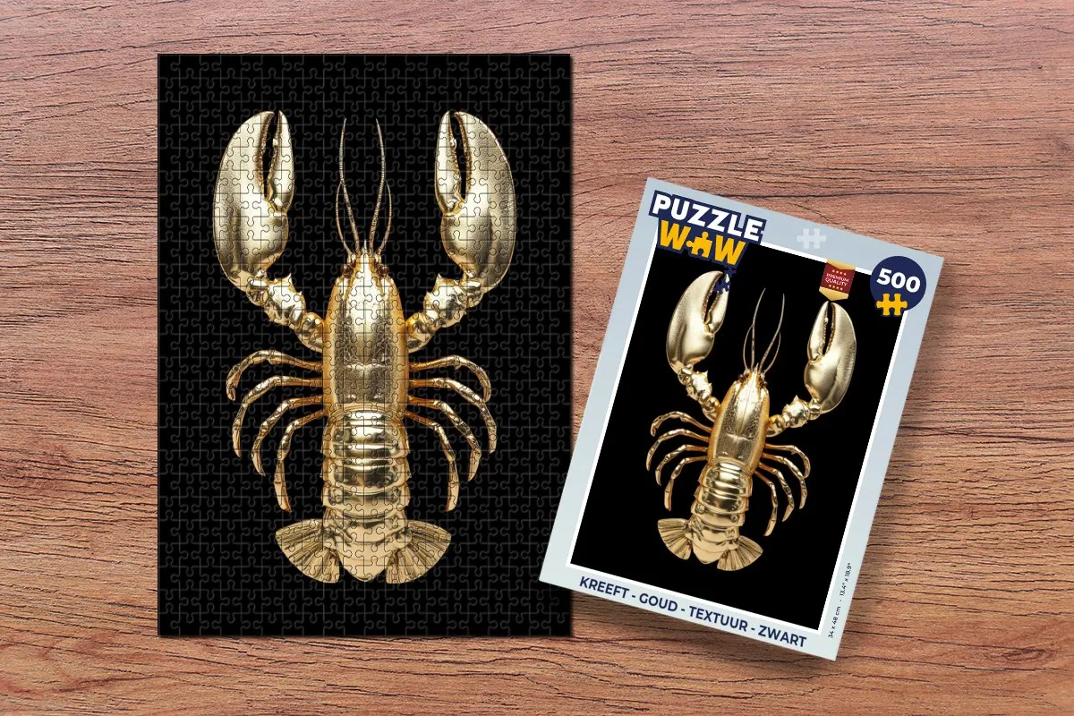 PuzzleWow Kreeft Puzzel 500 Stuks - Goud/Zwart