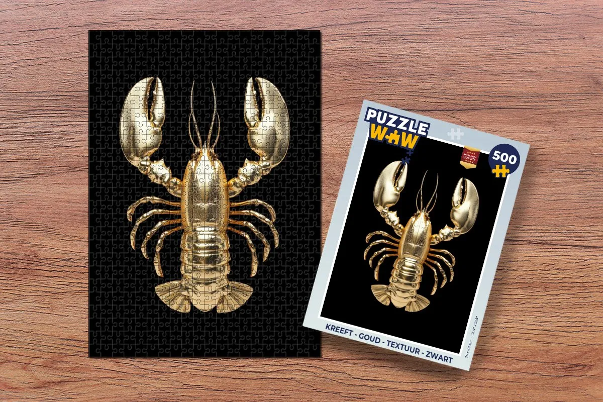 PuzzleWow Kreeft Puzzel 500 Stuks - Goud/Zwart