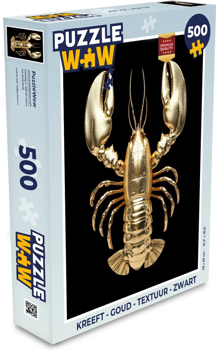 PuzzleWow Kreeft Puzzel 500 Stuks - Goud/Zwart