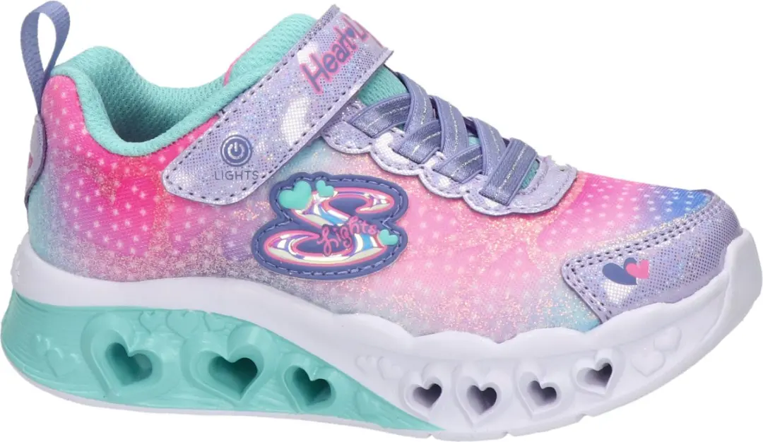 Skechers Flutter Heart Lights 302315L-LVMT Meisjes Sneakers - Lichtblauw