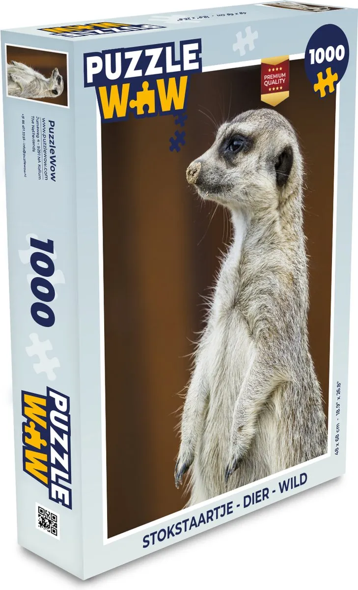 PuzzleWow Stokstaartje Legpuzzel 1000 Stuks