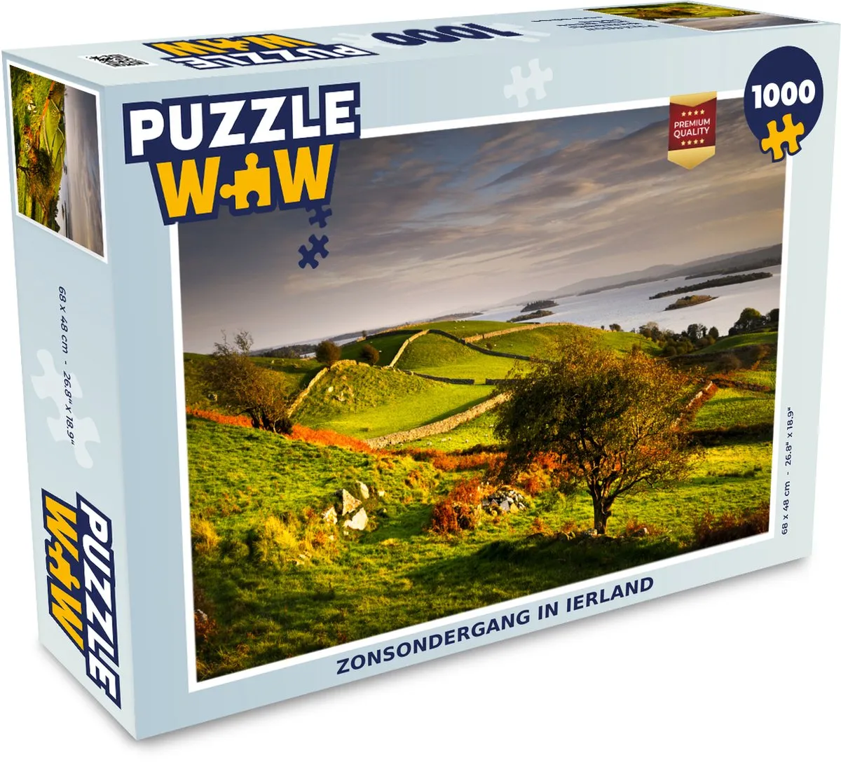 PuzzleWow Legpuzzel Zonsondergang Ierland 1000 Stuks