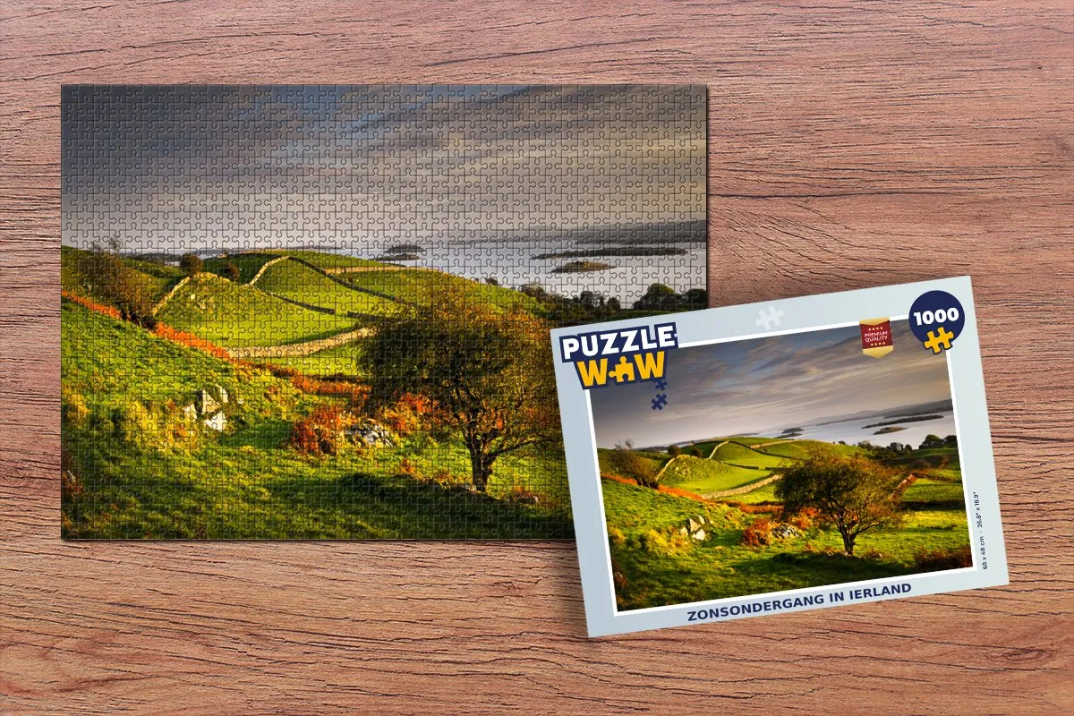 PuzzleWow Legpuzzel Zonsondergang Ierland 1000 Stuks - Multicolor