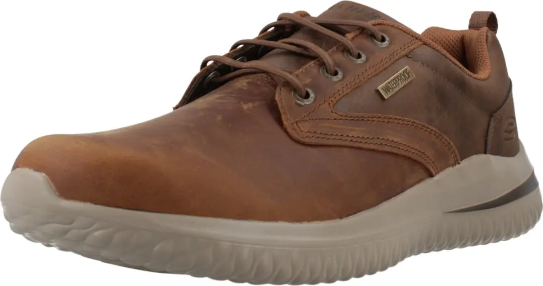 Skechers Delson 3.0 Leren Schoenen 210661-CDB - Bruin