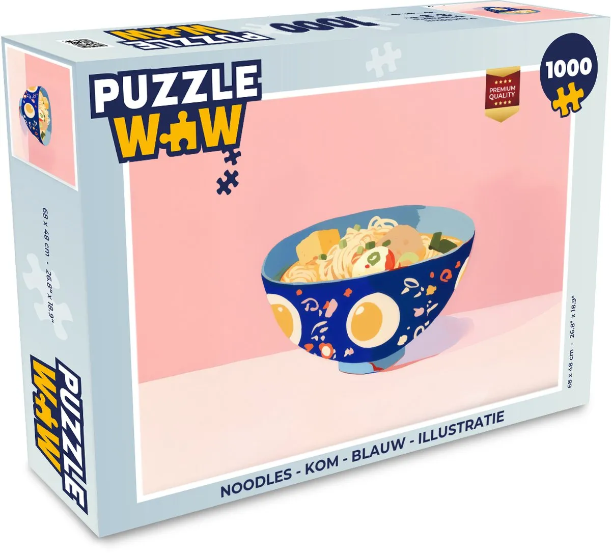 PuzzleWow Noodles Kom Legpuzzel 1000 Stuks - Blauw