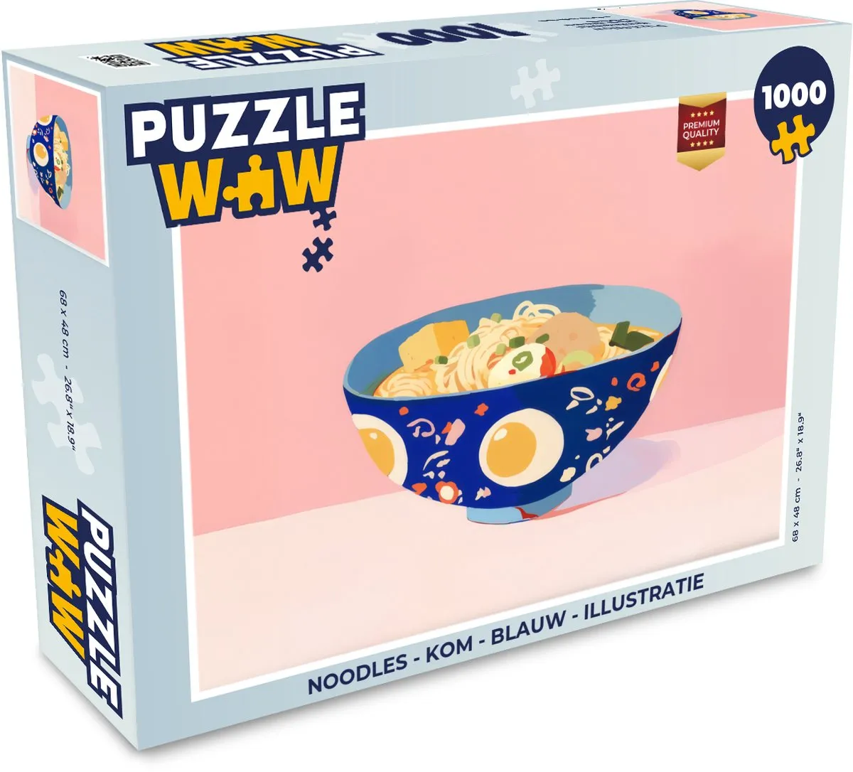 PuzzleWow Noodles Kom Legpuzzel 1000 Stuks - Blauw