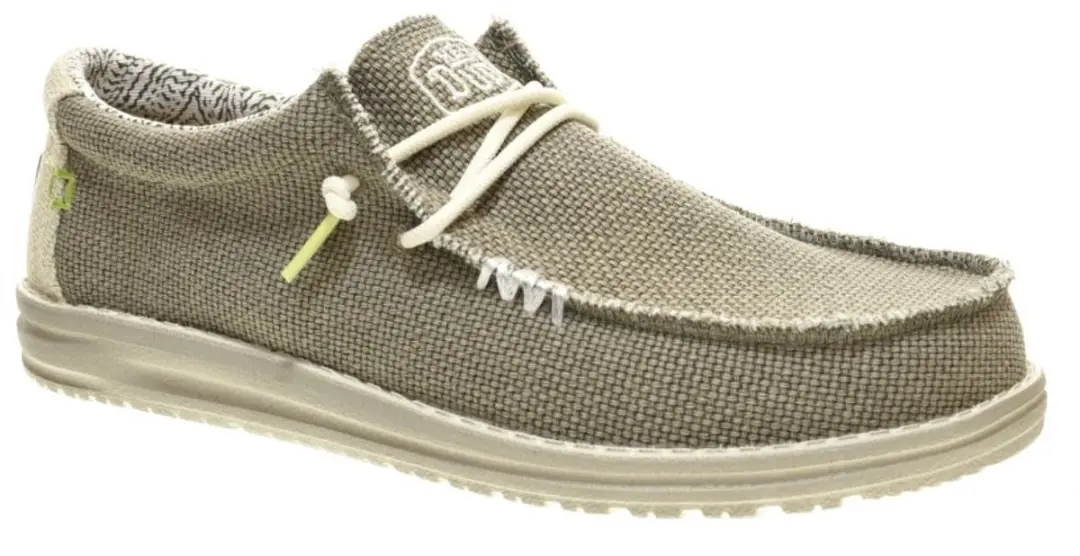 HEYDUDE Wally Braided Instappers - Groen Canvas 40