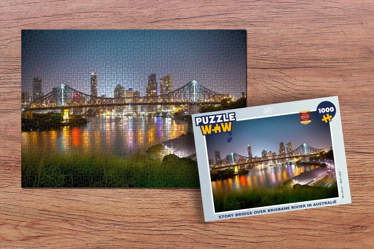 PuzzleWow Legpuzzel Brisbane Rivier 1000 Stuks - Multicolor