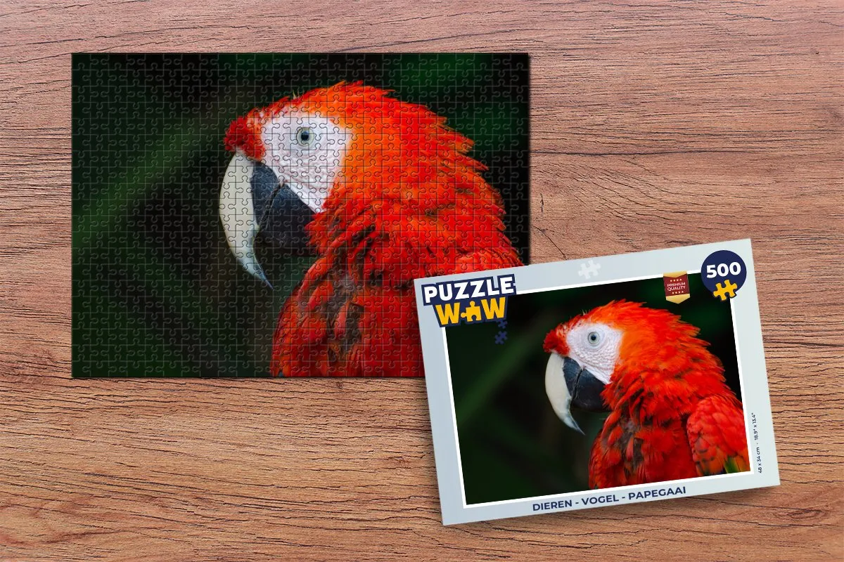 PuzzleWow Vogel Legpuzzel Papegaai 500 Stuks - Multicolor