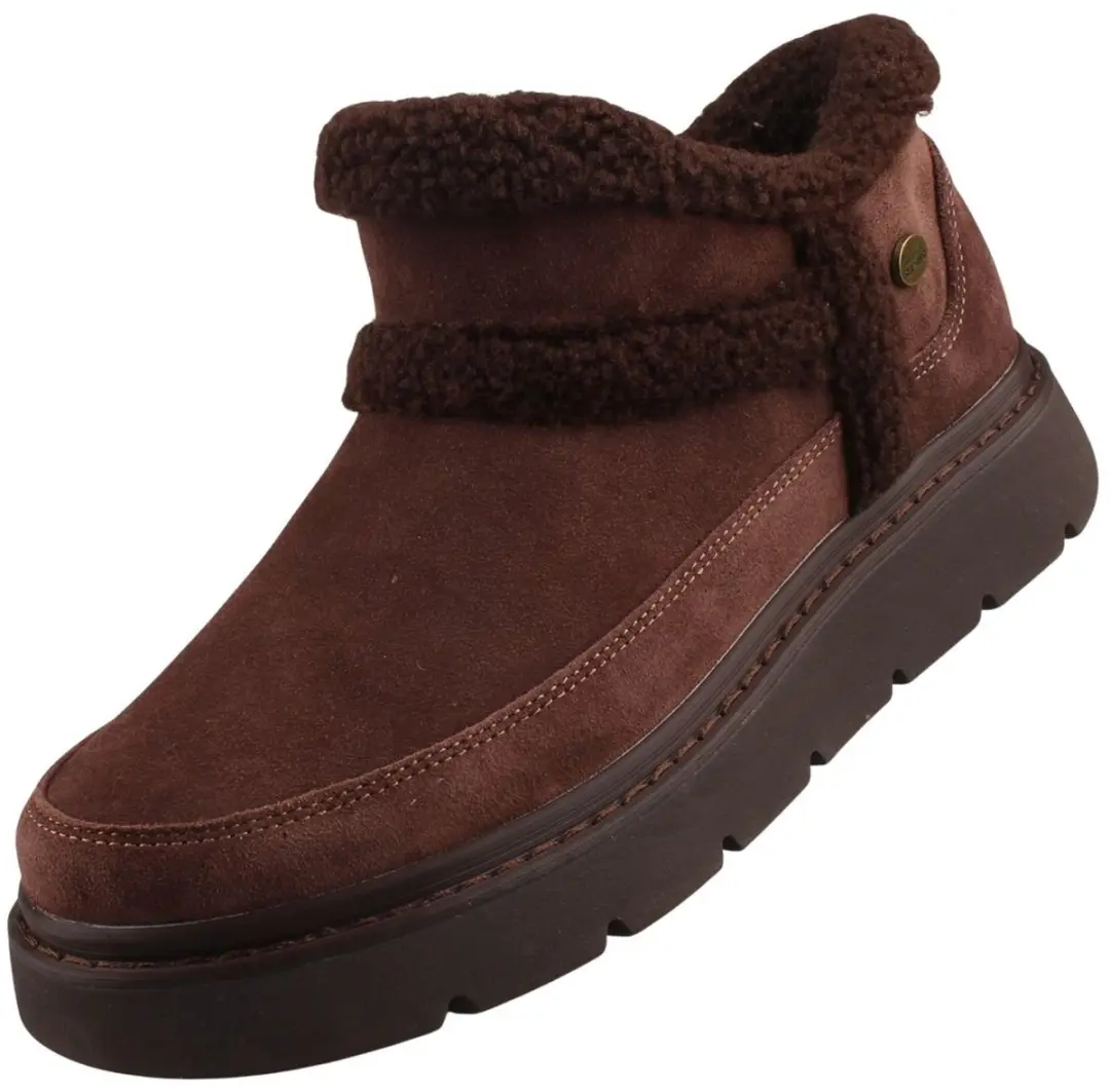Skechers dames leren enkellaarzen bruin Keepsakes Lite