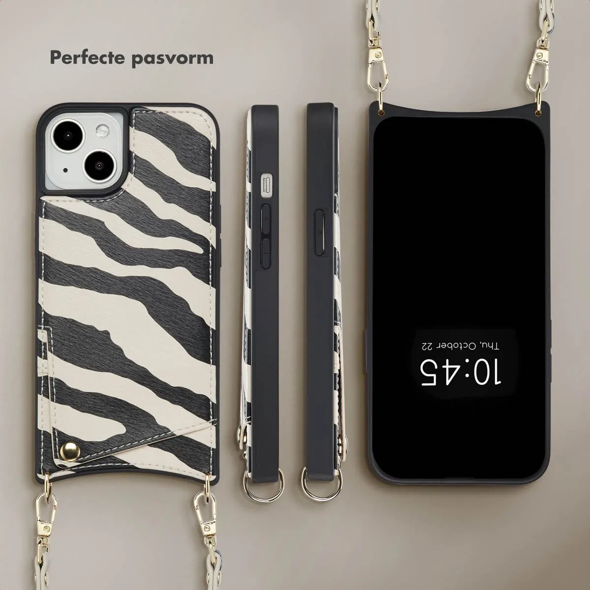 Selencia Hoesje iPhone 13/14 Zazzy Zebra - 2 Pasjes