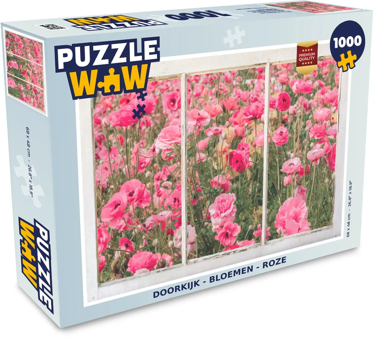 PuzzleWow Doorkijk Bloemen Legpuzzel 1000 Stuks - Multicolor