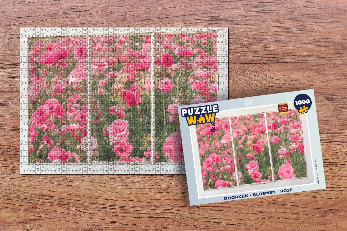 PuzzleWow Doorkijk Bloemen Legpuzzel 1000 Stuks - Multicolor