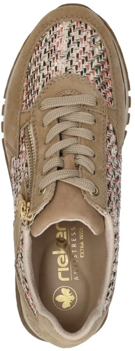Rieker Dames Sneakers Beige - Textiel - Maat 36 - afbeelding 5 van 6