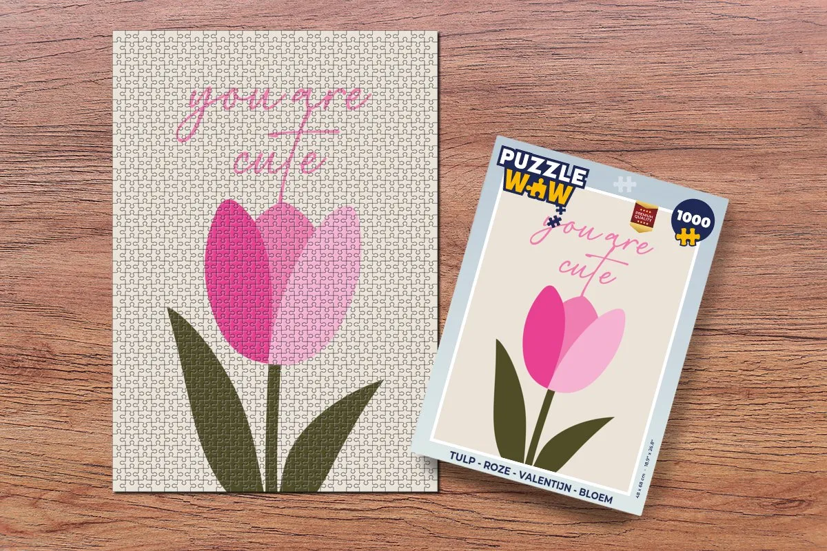 PuzzleWow Legpuzzel Tulp Roze 1000 Stuks