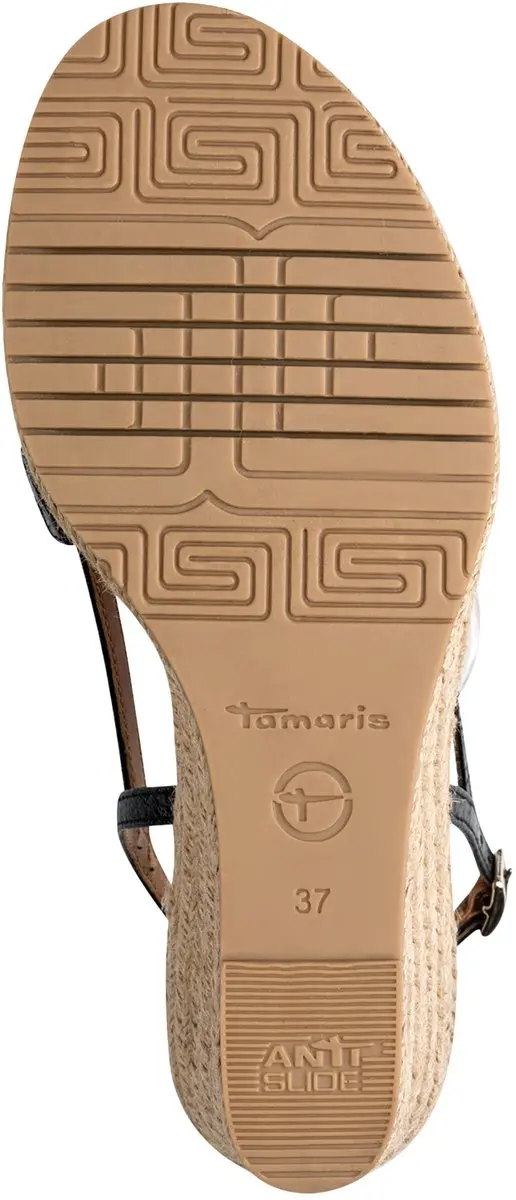 Tamaris Dames Sandalen Compensé 36 - Zwart