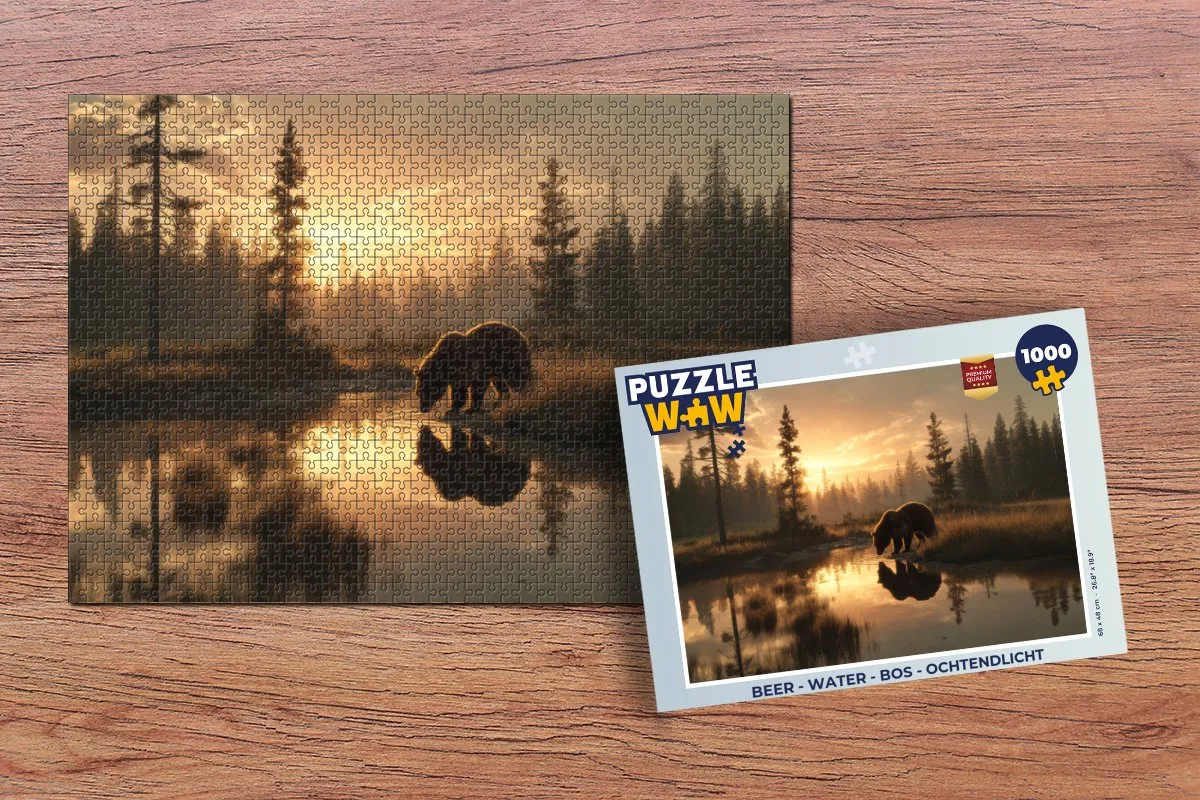 PuzzleWow Beer - water - Bos - Ochtendlicht Puzzel - 500 Stuks