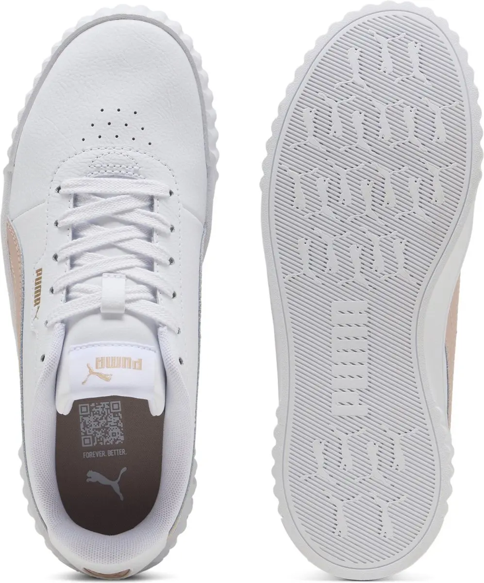 PUMA Carina 3.0 Dames Sneakers - 38.5 - Witte/Rozekwarts/Gouden - afbeelding 4 van 6