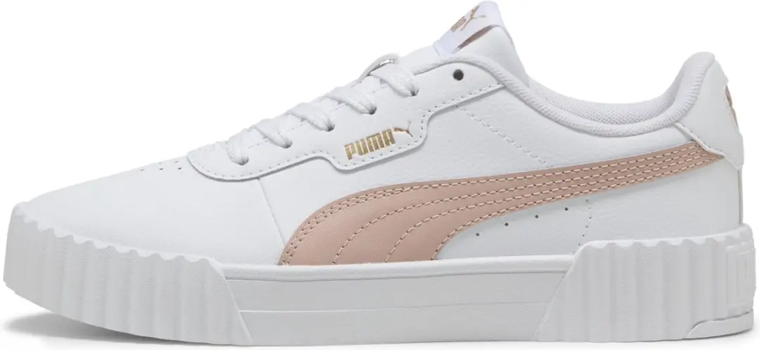 PUMA Carina 3.0 Dames Sneakers - 38.5 - Witte/Rozekwarts/Gouden - afbeelding 3 van 6
