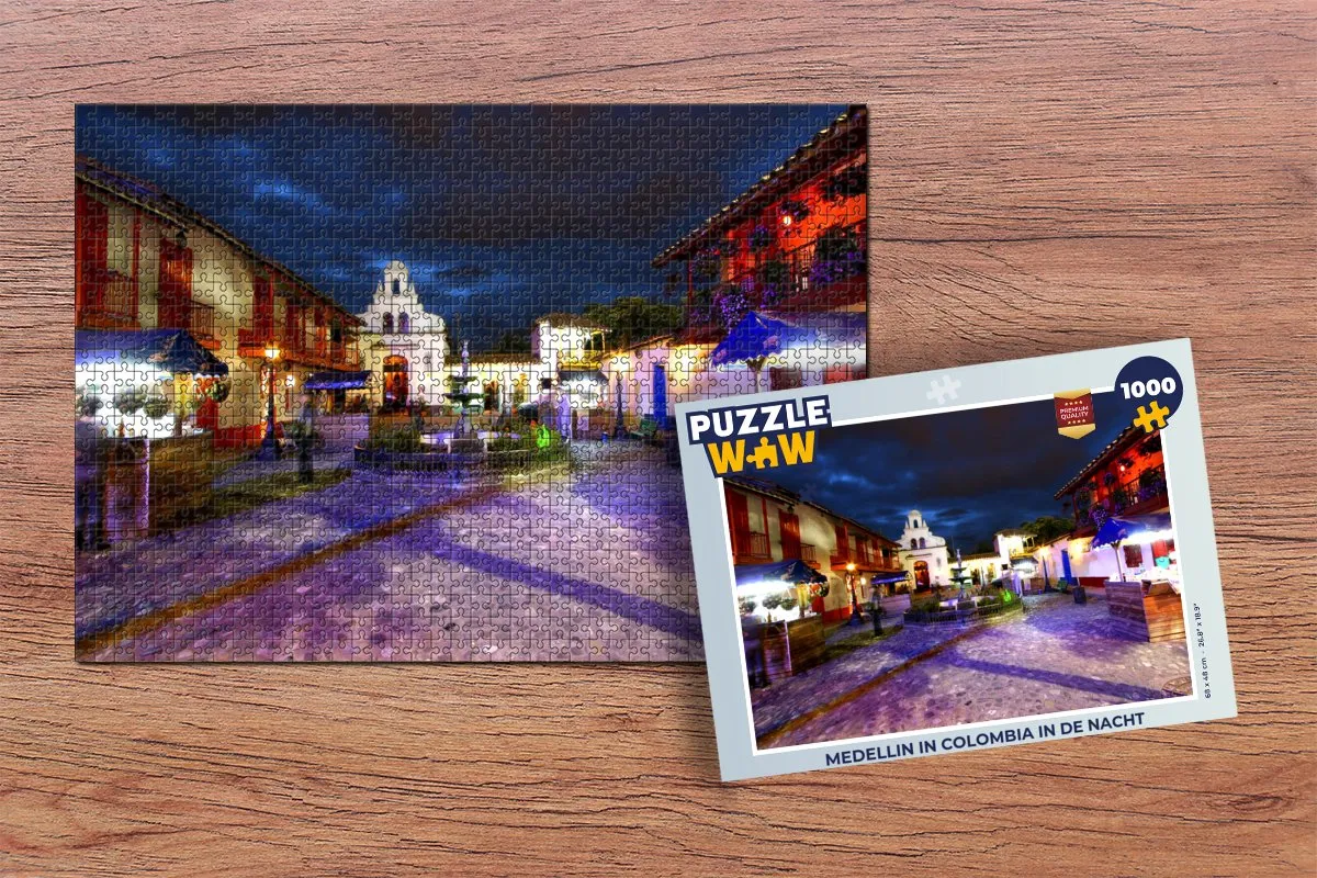 PuzzleWow Medellin in Colombia Legpuzzel 1000 Stuks - Multicolor