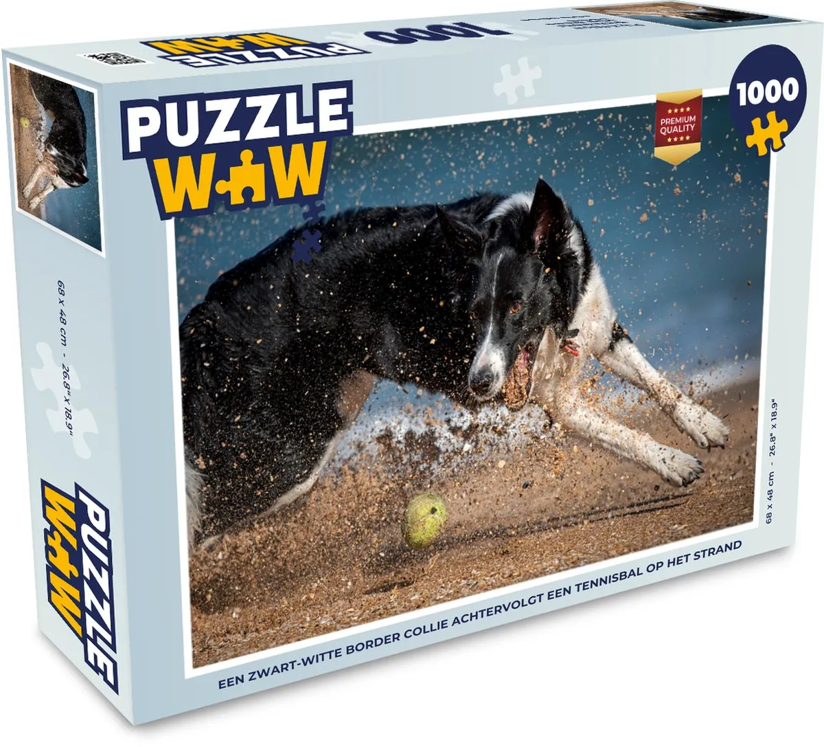 PuzzleWow Border Collie Strandpuzzel 1000 Stuks