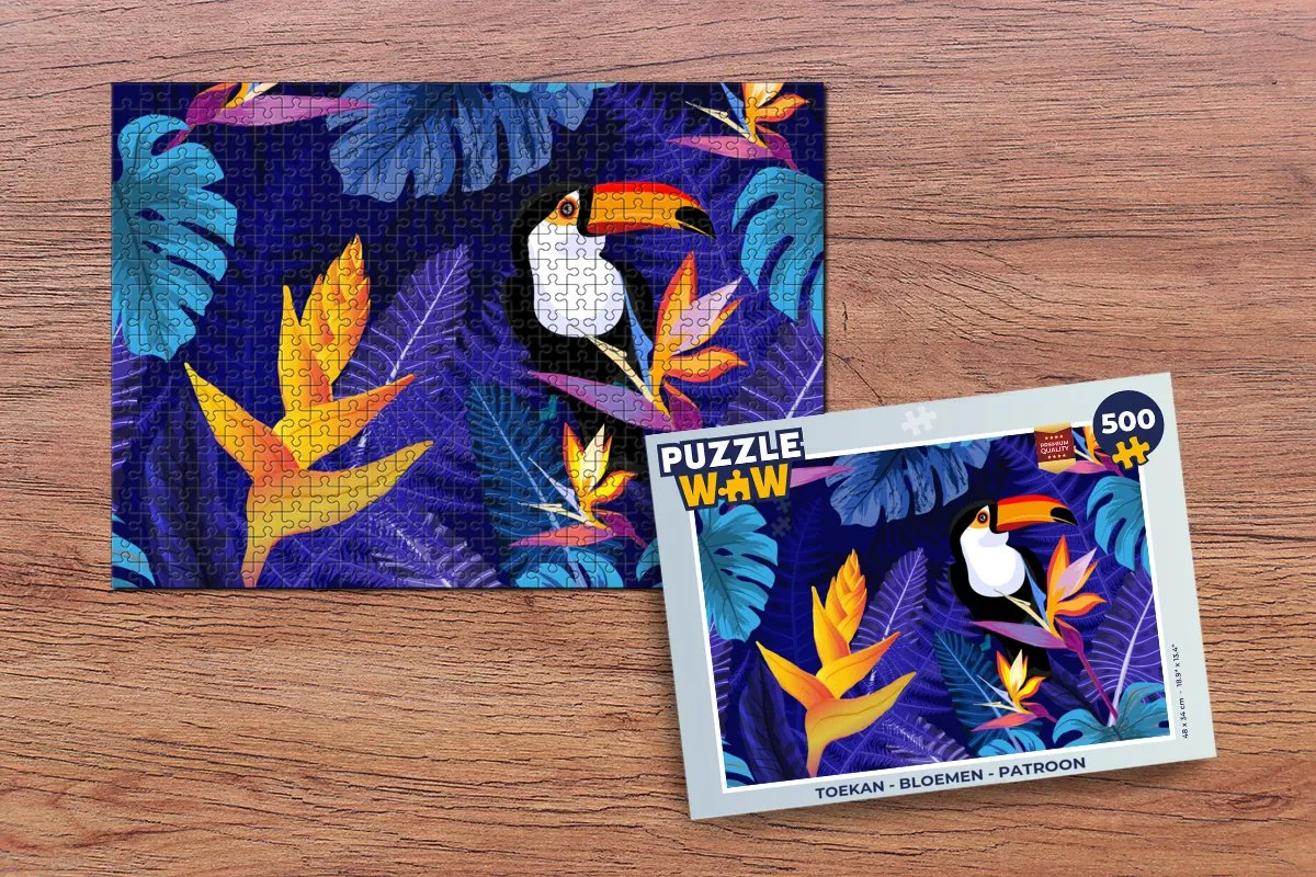 PuzzleWow Jungle Toekan Legpuzzel 500 Stuks - Multicolor