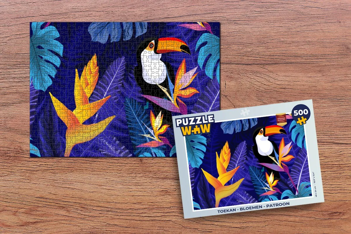 PuzzleWow Jungle Toekan Legpuzzel 500 Stuks - Multicolor