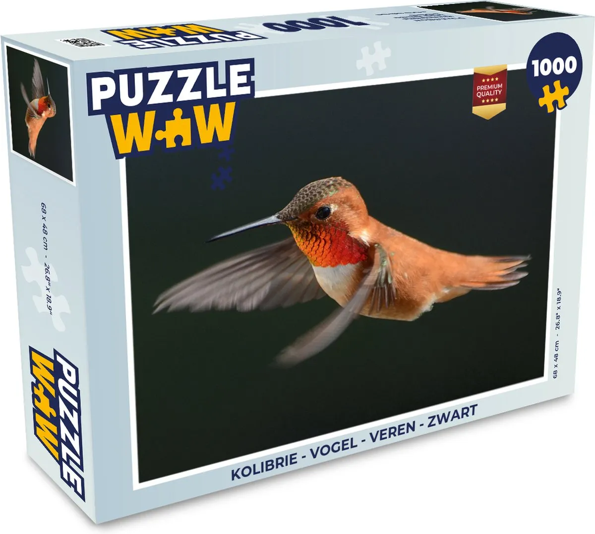 PuzzleWow Kolibrie Legpuzzel 1000 Stuks - Multicolor