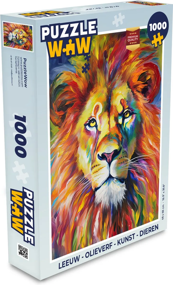 PuzzleWow Leeuw Puzzel 1000 Stuks - Multicolor