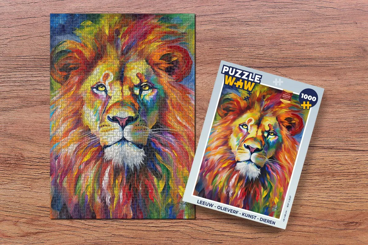 PuzzleWow Leeuw Puzzel 1000 Stuks - Multicolor