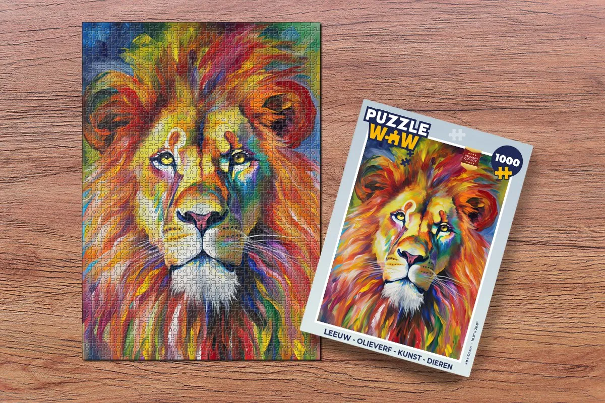 PuzzleWow Leeuw Puzzel 1000 Stuks - Multicolor