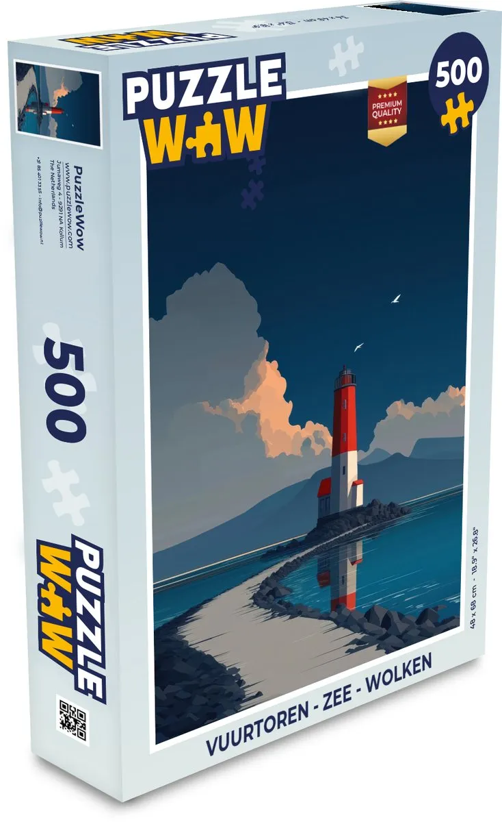 PuzzleWow Vuurtoren Puzzel 500 Stuks