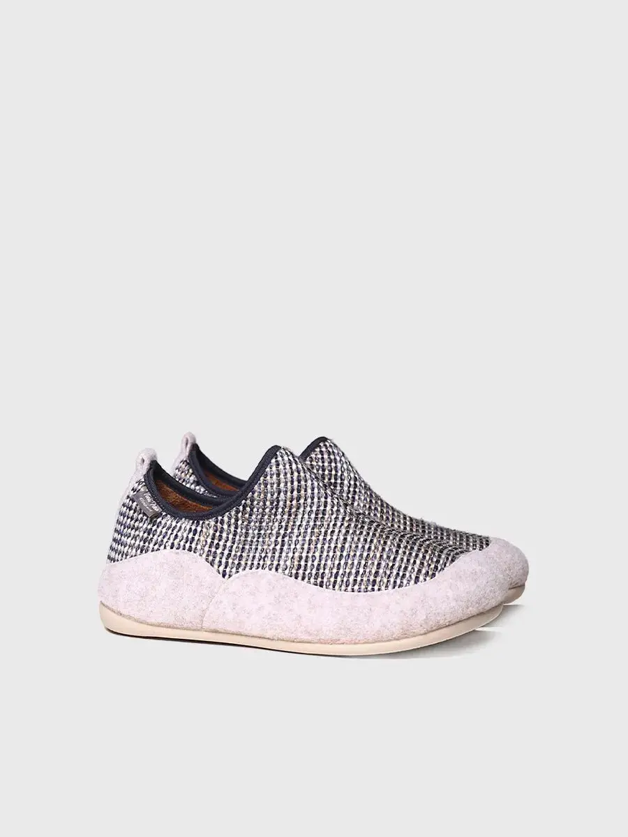 Herenslippers van stof en vilt